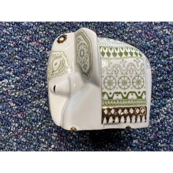 RARE Green MLESNA Noritake Lanka Porcelain Sri Lanka ELEPHLANT Figurine tea - Picture 4 of 6